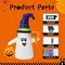 GOOSH 5FT Inflatable Halloween Cute Ghost with The Pumpkin and Built-in LEDs
